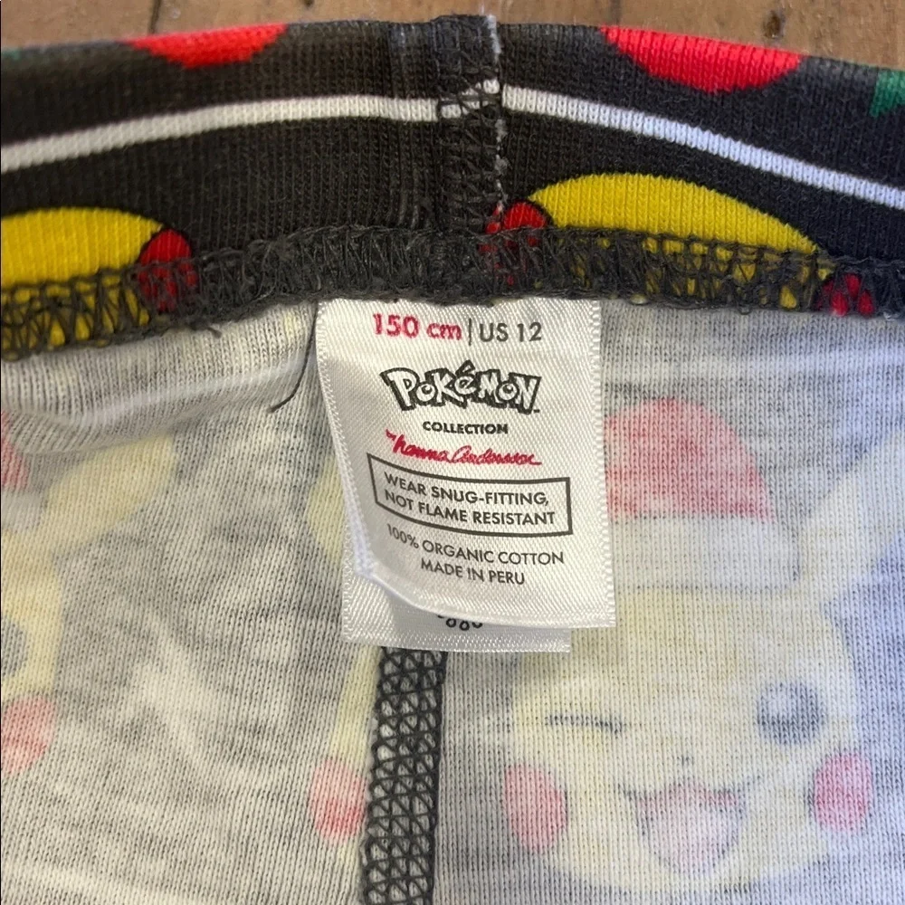 Hanna andersson Pokemon pikachu holiday Christmas pajamas size 12